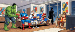 Earthworm Jim - Batman - Mario - Sonic - Donkey Kong - Hulk - Captain America